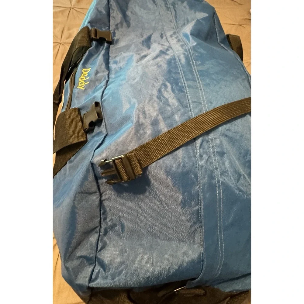 Disney Large Blue Mickey Mouse Travel Duffle Bag Embroidered Daddy
